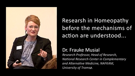 Dr Frauke Musial föreläser om mekanismerna bakom homeopati – Nordic Homeopathic Symposium 2013